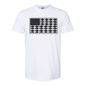 American Flag Fishes Gift Softstyle CVC T-Shirt