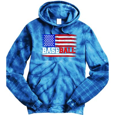 American Flag Funny Baseball Softball Mama Papa Gift Tie Dye Hoodie