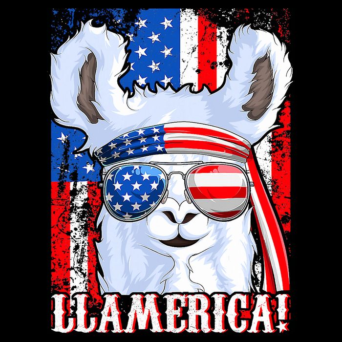 American Flag Funny 4th Of July Llamerica Doggie Tank