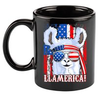 American Flag Funny 4th Of July Llamerica 11oz C Handle Ceramic Mug
