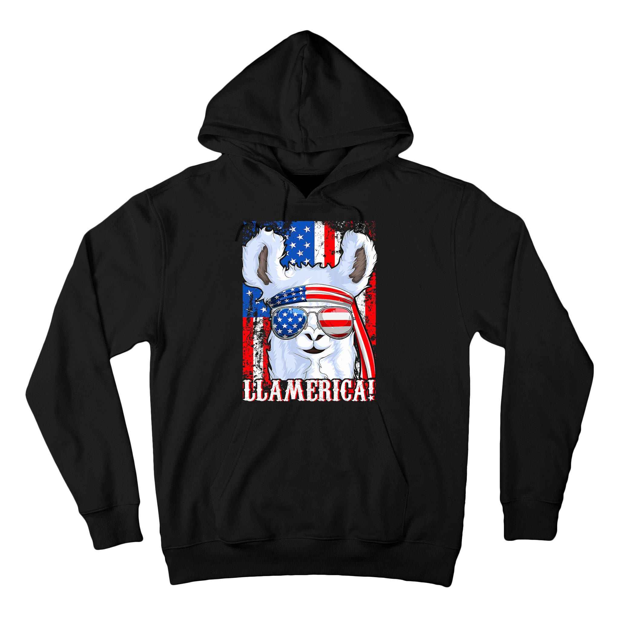 American Flag Funny 4th Of July Llamerica Tall Hoodie