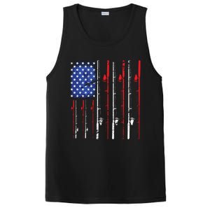 American Flag Fishing Rod Fishing Lover PosiCharge Competitor Tank