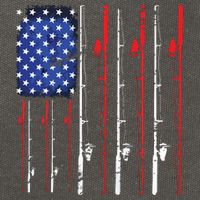 American Flag Fishing Rod Fishing Lover Cotton Canvas Backpack
