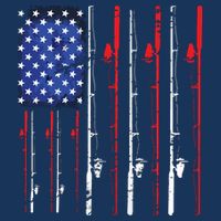 American Flag Fishing Rod Fishing Lover Doggie Tank