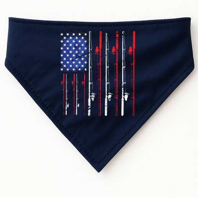American Flag Fishing Rod Fishing Lover USA-Made Doggie Bandana