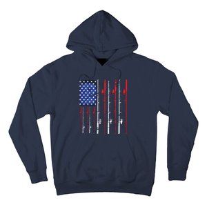 American Flag Fishing Rod Fishing Lover Hoodie