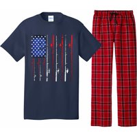 American Flag Fishing Rod Fishing Lover Pajama Set