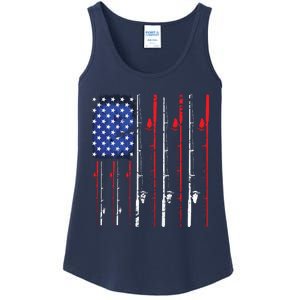 American Flag Fishing Rod Fishing Lover Ladies Essential Tank