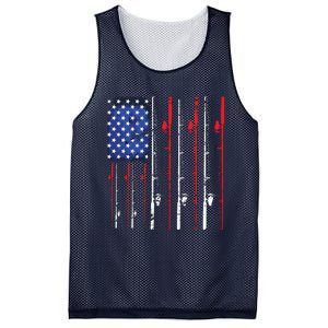 American Flag Fishing Rod Fishing Lover Mesh Reversible Basketball Jersey Tank