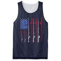 American Flag Fishing Rod Fishing Lover Mesh Reversible Basketball Jersey Tank