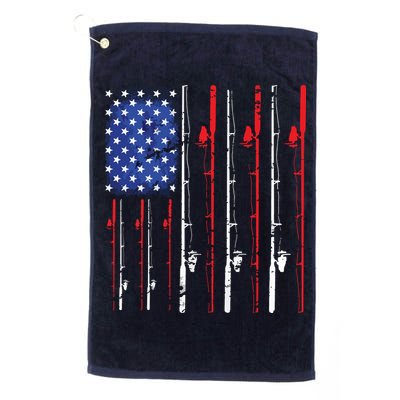American Flag Fishing Rod Fishing Lover Golf Towel