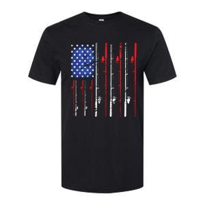 American Flag Fishing Rod Fishing Lover Softstyle CVC T-Shirt