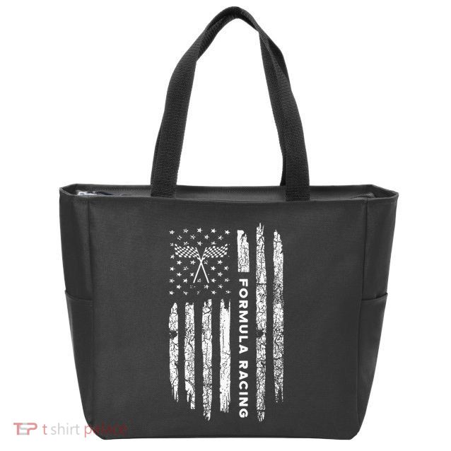 American Flag Formula Racing Vintage Formula Racing Zip Tote Bag