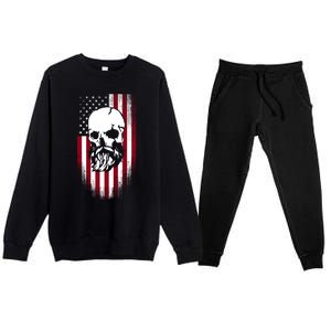 American Flag Funny Gift Premium Crewneck Sweatsuit Set