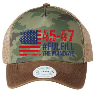 American Flag Fulfill The Mandate 45 47 Legacy Tie Dye Trucker Hat