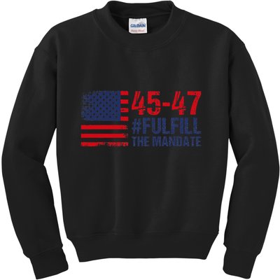 American Flag Fulfill The Mandate 45 47 Kids Sweatshirt