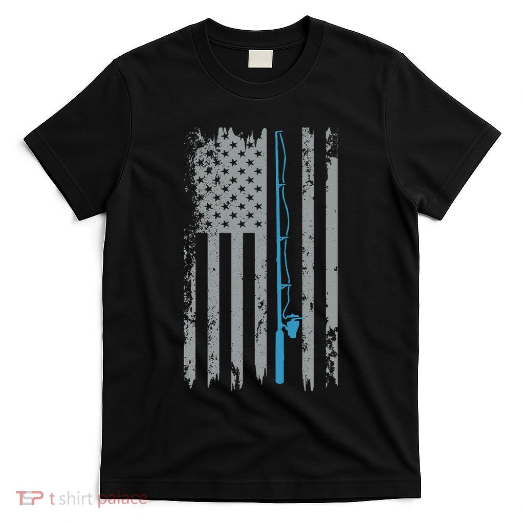 American Flag Fishing Vintage Fisherman T-Shirt