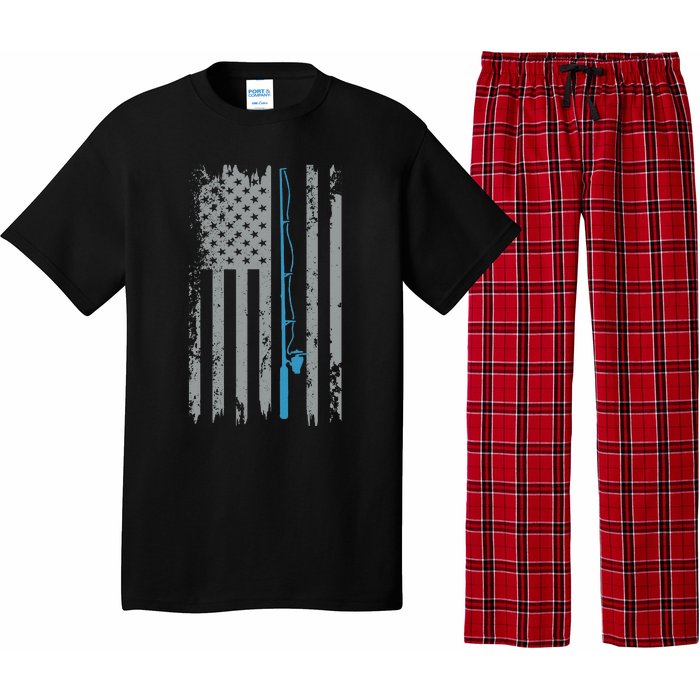 American Flag Fishing Vintage Fisherman Pajama Set