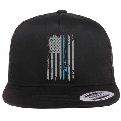 American Flag Fishing Vintage Fisherman Flatbill Hat
