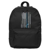 American Flag Fishing Vintage Fisherman 16 in Basic Backpack