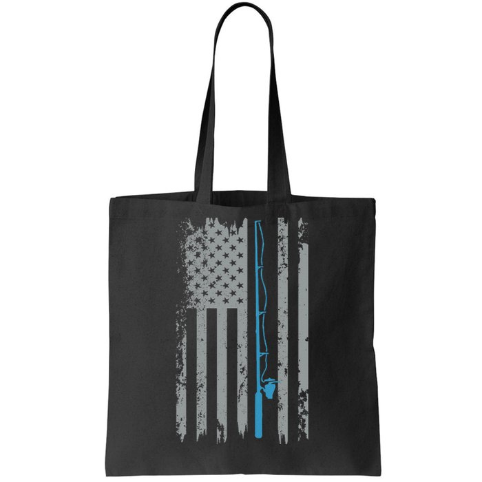 American Flag Fishing Vintage Fisherman Tote Bag