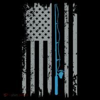 American Flag Fishing Vintage Fisherman Kids T-Shirt