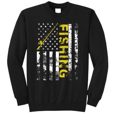 American Flag Fishing Rod USA Patriotic Sweatshirt