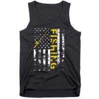 American Flag Fishing Rod USA Patriotic Tank Top