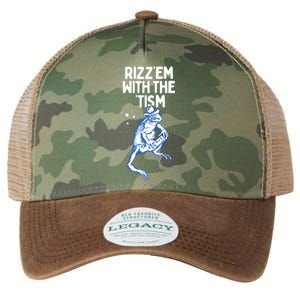 Autism Frog Funny Rizz Em With The Tism Meme Autistic Frog Gift Legacy Tie Dye Trucker Hat