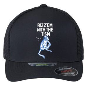 Autism Frog Funny Rizz Em With The Tism Meme Autistic Frog Gift Flexfit Unipanel Trucker Cap