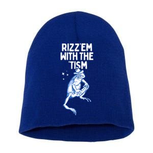 Autism Frog Funny Rizz Em With The Tism Meme Autistic Frog Gift Short Acrylic Beanie