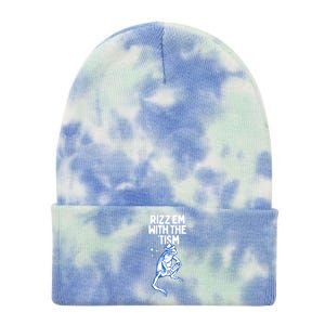 Autism Frog Funny Rizz Em With The Tism Meme Autistic Frog Gift Tie Dye 12in Knit Beanie