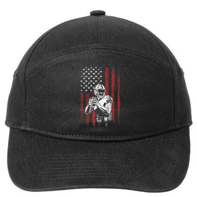 American Flag Football Team Gift 7-Panel Snapback Hat