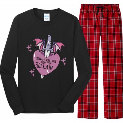 Always Falling For The Villain Funny Design Long Sleeve Pajama Set