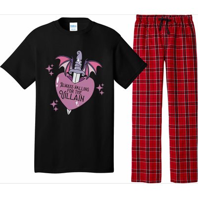 Always Falling For The Villain Funny Design Pajama Set