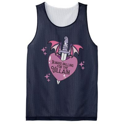 Always Falling For The Villain Funny Design Mesh Reversible Basketball Jersey Tank