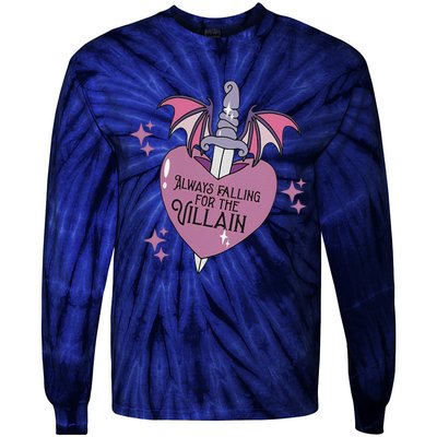 Always Falling For The Villain Funny Design Tie-Dye Long Sleeve Shirt