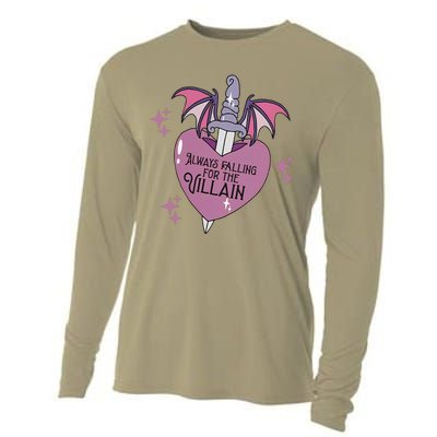 Always Falling For The Villain Funny Design Cooling Performance Long Sleeve Crew