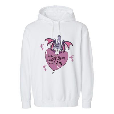 Always Falling For The Villain Funny Design Garment-Dyed Fleece Hoodie