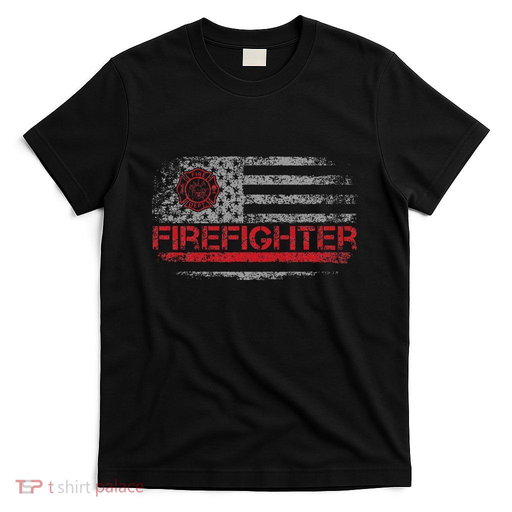 American Flag Firefighter For Fireman Patriotic Fire Fighter T-Shirt