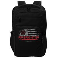 American Flag Firefighter For Fireman Patriotic Fire Fighter Impact Tech Backpack