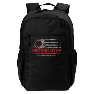 American Flag Firefighter For Fireman Patriotic Fire Fighter Daily Commute Backpack