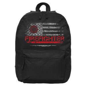 American Flag Firefighter For Fireman Patriotic Fire Fighter 16 in Basic Backpack