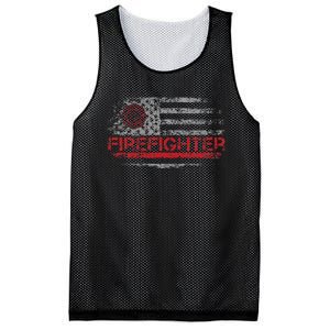 American Flag Firefighter For Fireman Patriotic Fire Fighter Mesh Reversible Basketball Jersey Tank