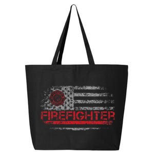 American Flag Firefighter For Fireman Patriotic Fire Fighter 25L Jumbo Tote