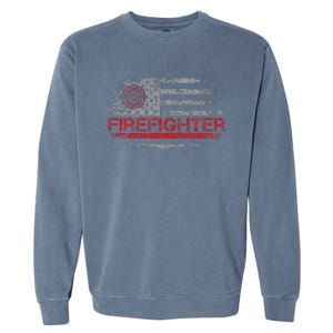 American Flag Firefighter For Fireman Patriotic Fire Fighter Garment-Dyed Sweatshirt