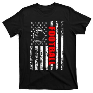 American Flag Football Patriotic Football T-Shirt