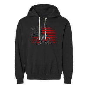 American Flag Fishing Garment-Dyed Fleece Hoodie