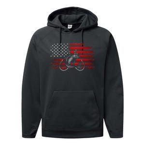 American Flag Fishing Performance Fleece Hoodie