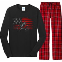 American Flag Fishing Long Sleeve Pajama Set